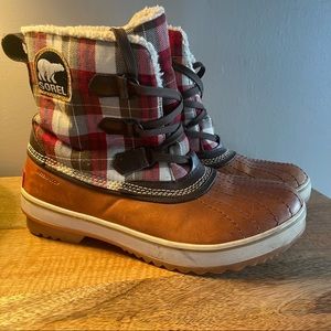 Plaid Sorel Waterproof Boots Sz 9